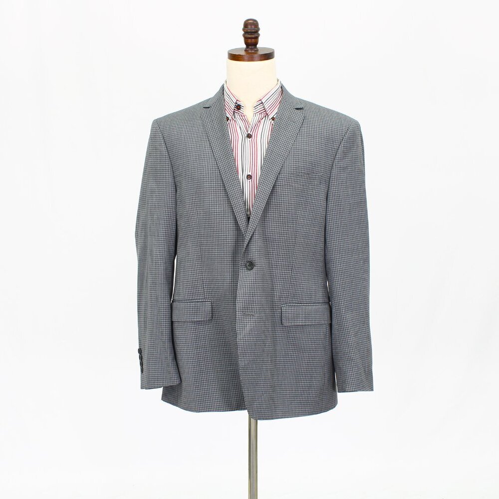 DKNY 46R Gray Check 2-Button Sport Coat Blazer Jacket P608